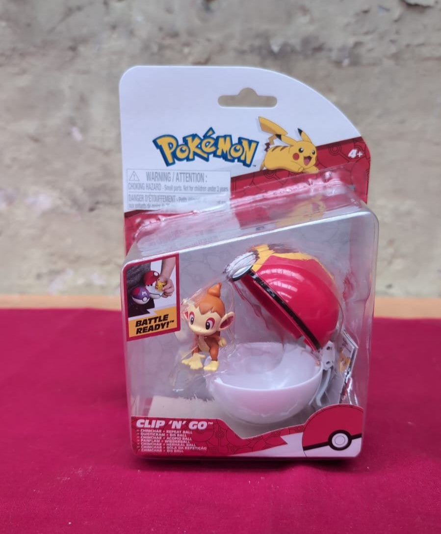 Pokémon Clip ‘N’ Go Chimchar and Repeat Ball - Includes 2" Battle(box damaged)