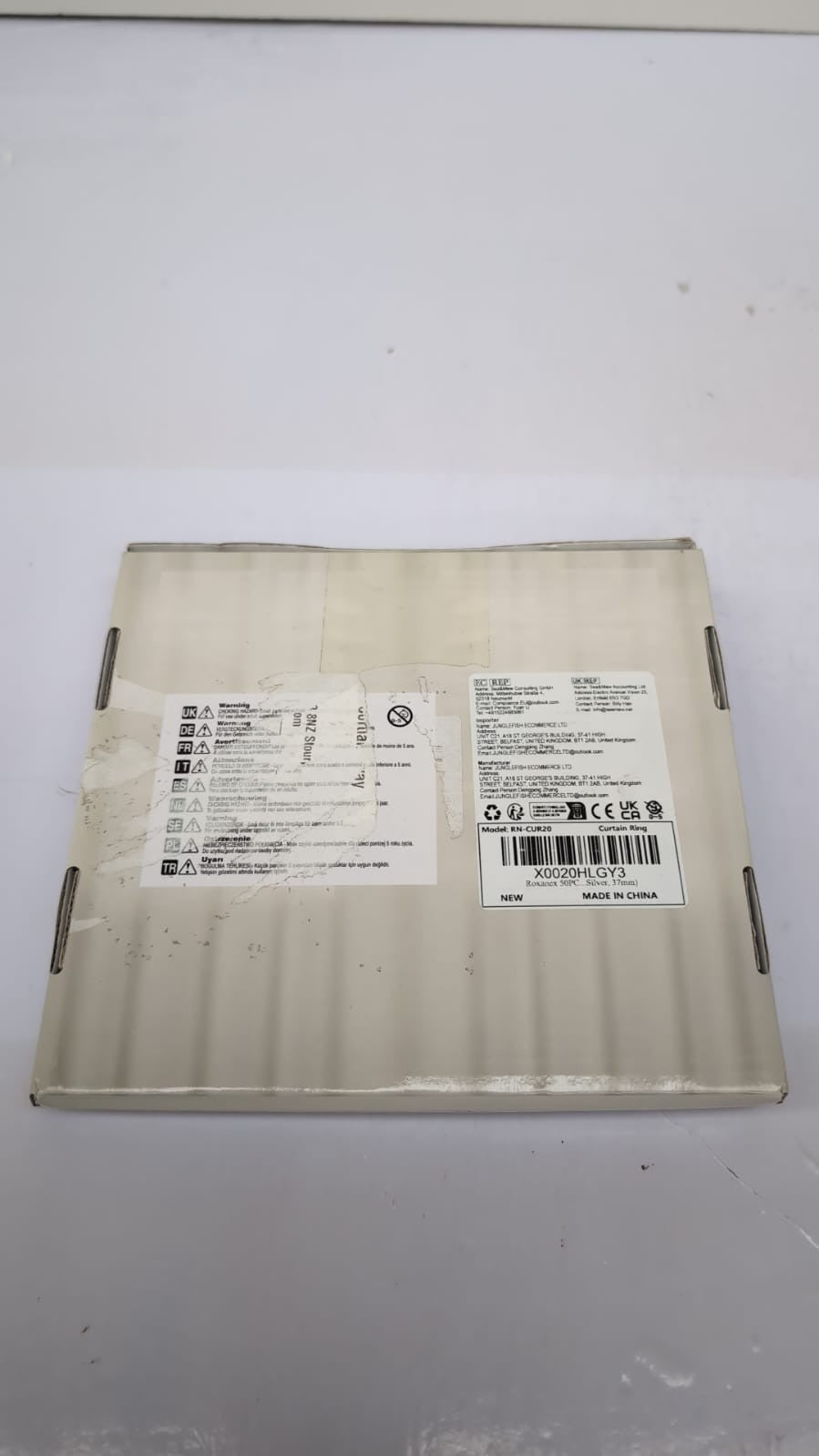 Metal Curtain Rings with Hooks, 37mm Inner Diameter (BOX DAMAGED)