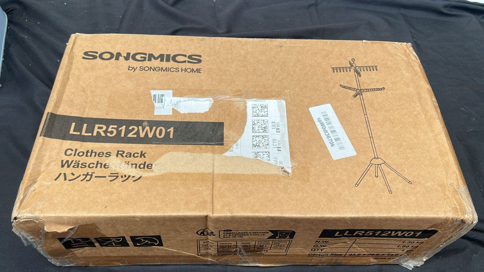 SONGMICS Clothes Airer, Clothes Drying Rack with 3 Rotatable Arms (box damaged)