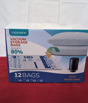 Vacuum Compression Storage Bags for Clothes - 12 Pack Reusable ( box damaged)