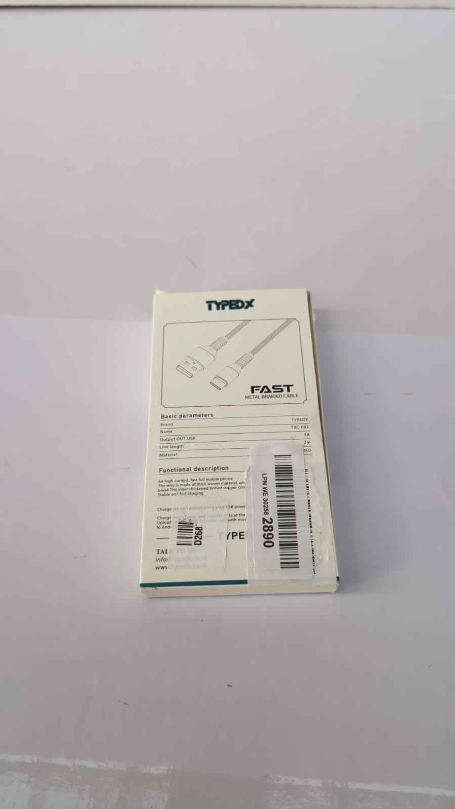 TYPEDX USB to Type-C Cable – Durable 2M Fast Charging Cord, High-Speed Data Sync