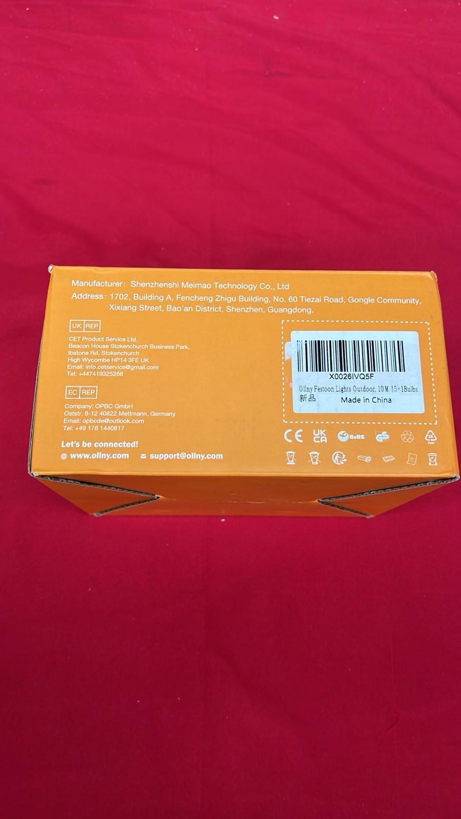 Ollny Festoon Lights Outdoor Garden 10m, String Lights Mains Powered, 15+1 G40