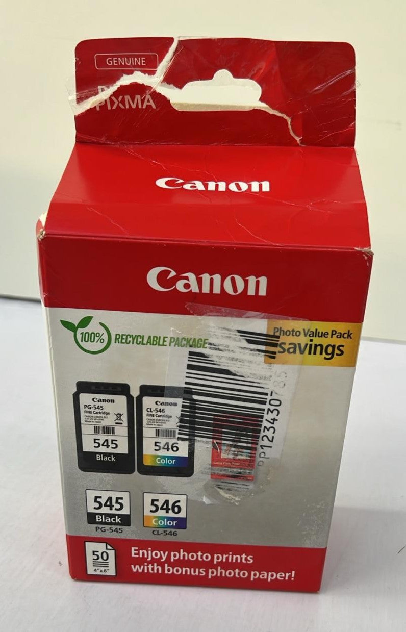 Canon Ink & Paper Multipack - PG-545/CL-546  2 Pack (BOX DAMAGED)