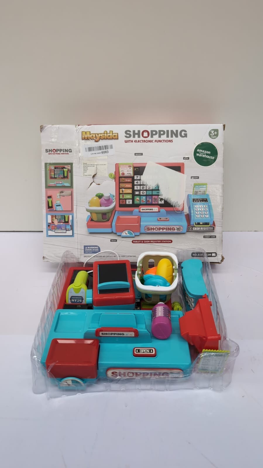 Cash Register Toy for Kids 52PCS Calculator Cash Register, (Box damaged)