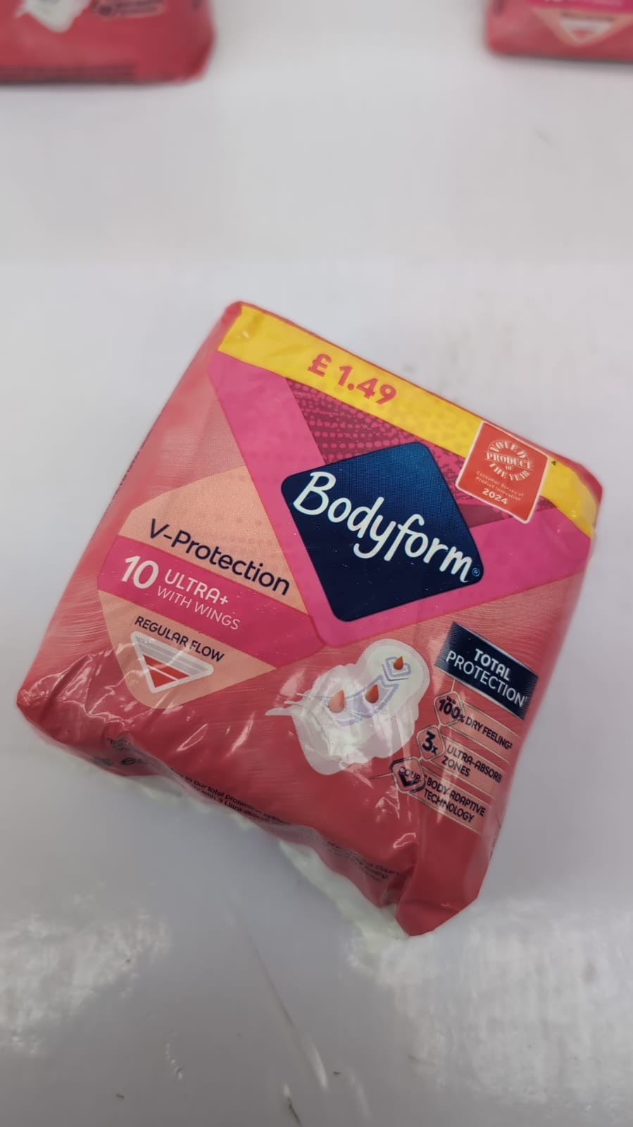 Body Form 10 Ultra Sanitary Towels with Wings Pack of 4,Regular Flow Cour-V