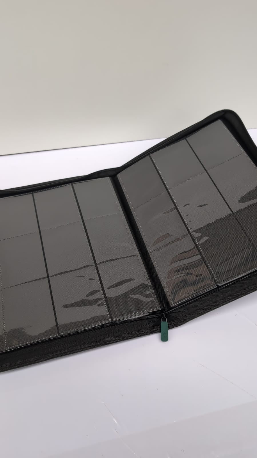 9 Pocket Premium Binder with Zipper side loading pockets,Green(small scuff)