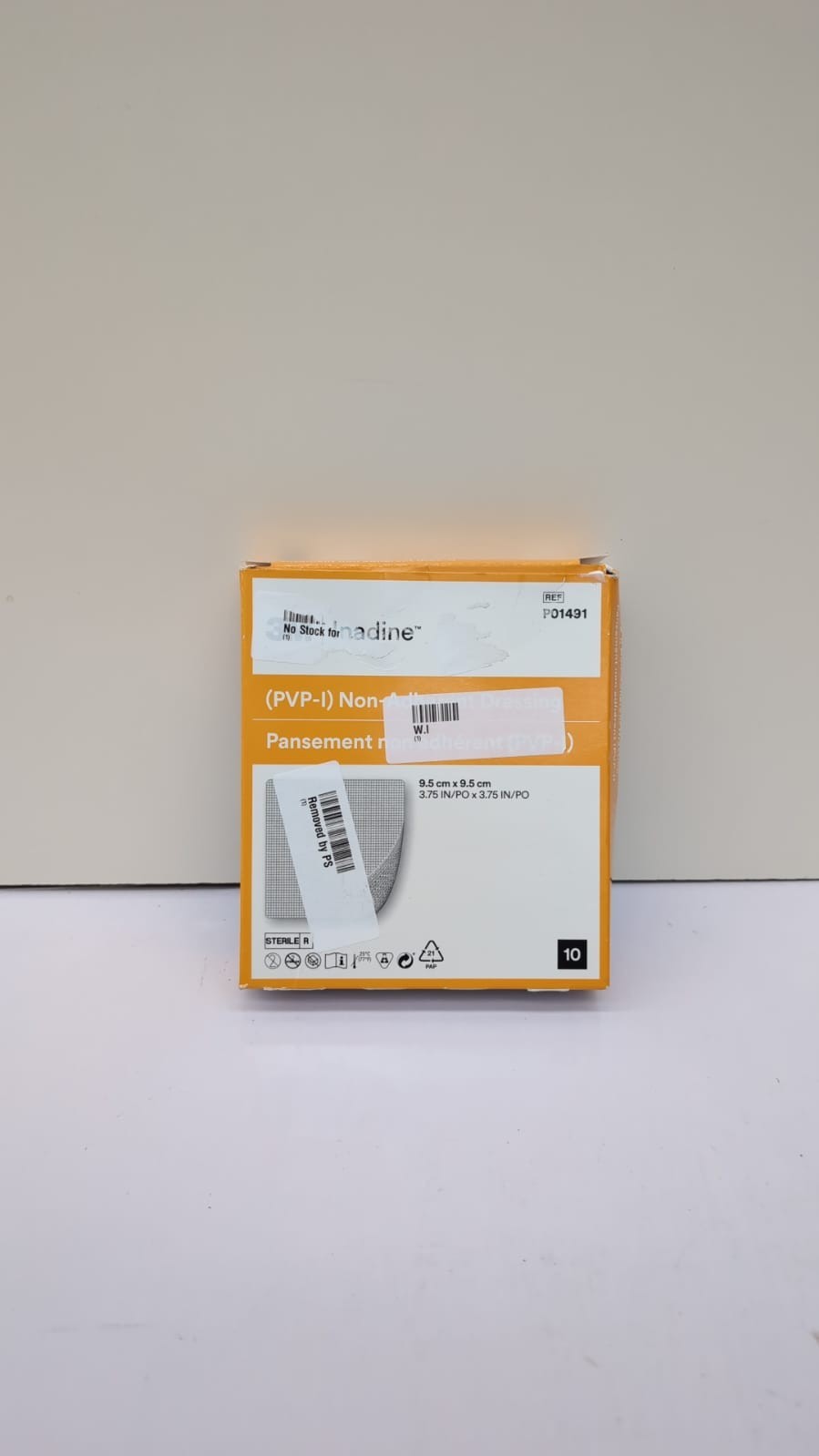 Inadine  PVP-I Non-Adherent Dressing Drug, 9.5 cm x 9.5 cm 10Pack(pack damaged)