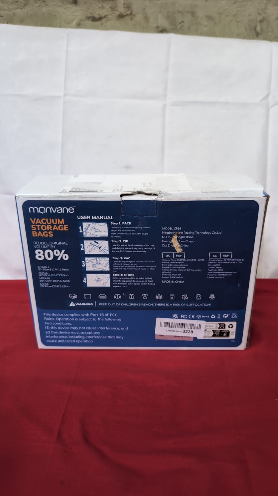 Vacuum Compression Storage Bags for Clothes - 12 Pack Reusable ( box damaged)