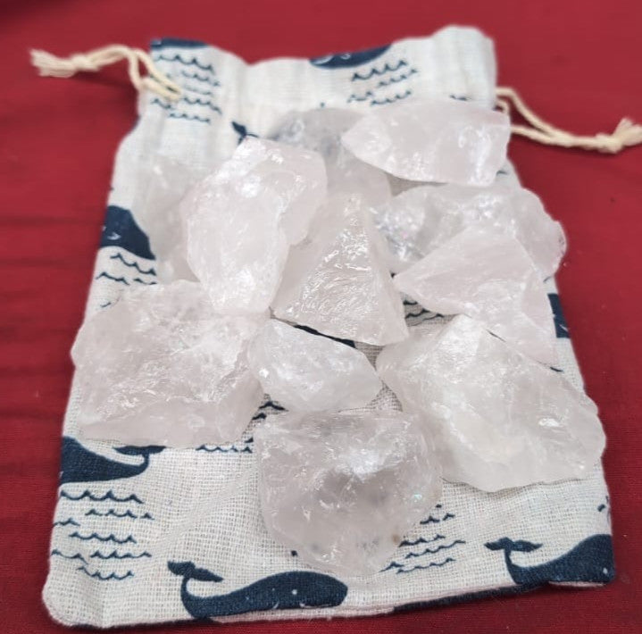 1.1lb Bulk Raw Clear Quartz Stone Rough Crystal-Natural (Tin damaged)