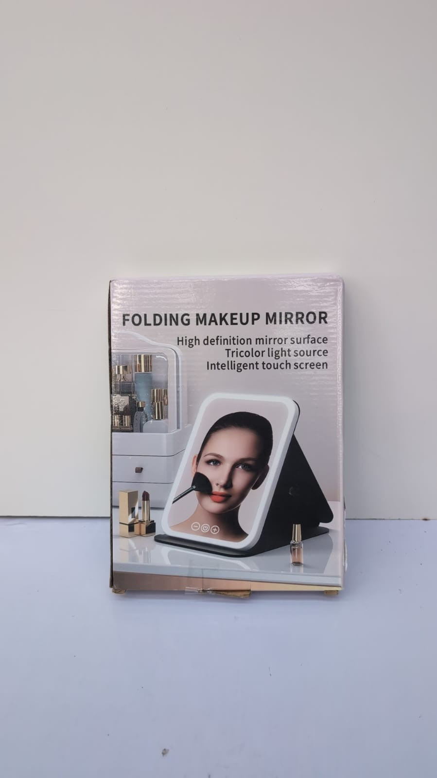 Vanity Mirror With Lights, Folding Tabletop Rechargeable (BOX DAMAGED)