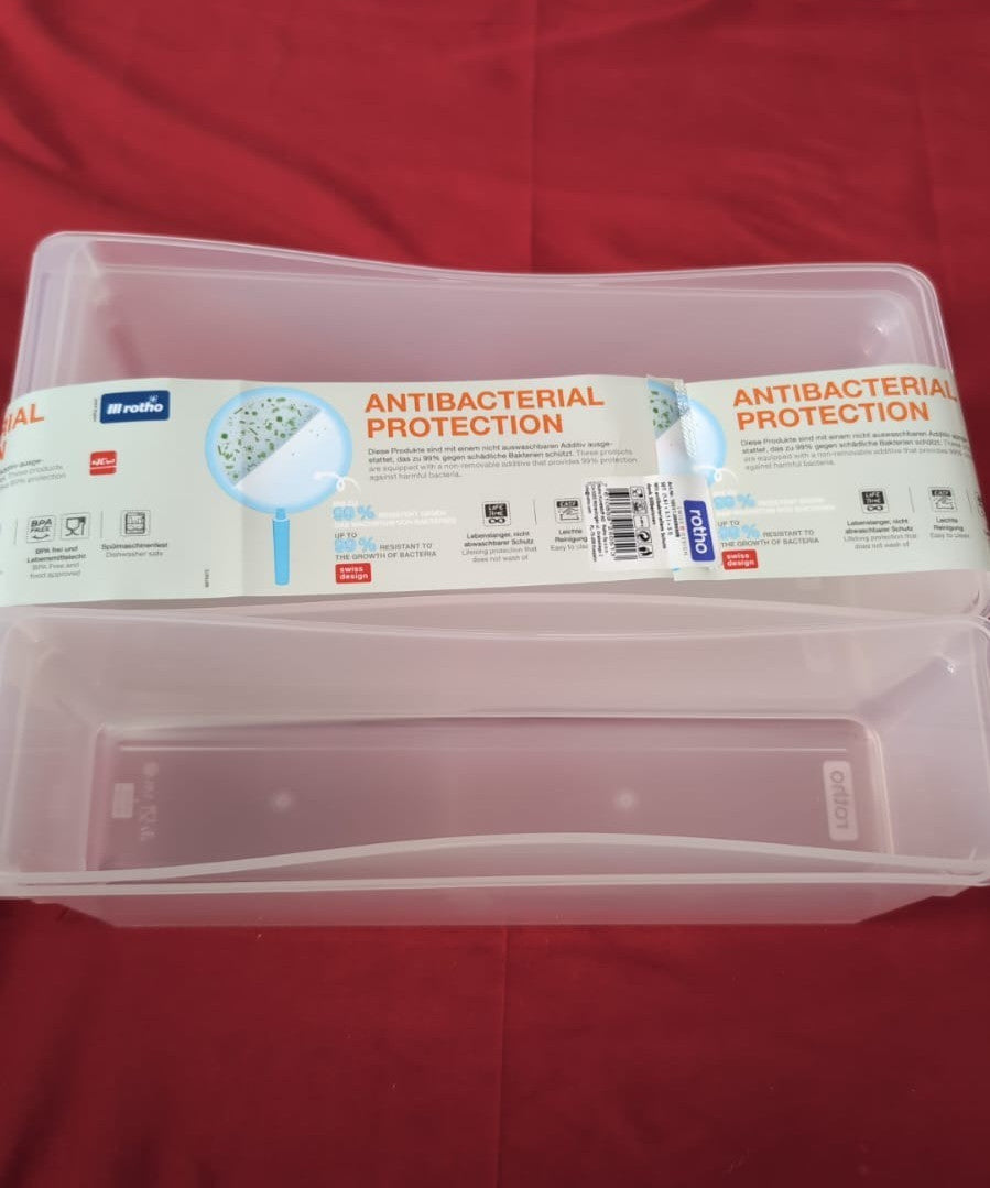 Rotho Loft Set of 3 refrigerator organizer, food-safe plastic (PP) BPA-free,