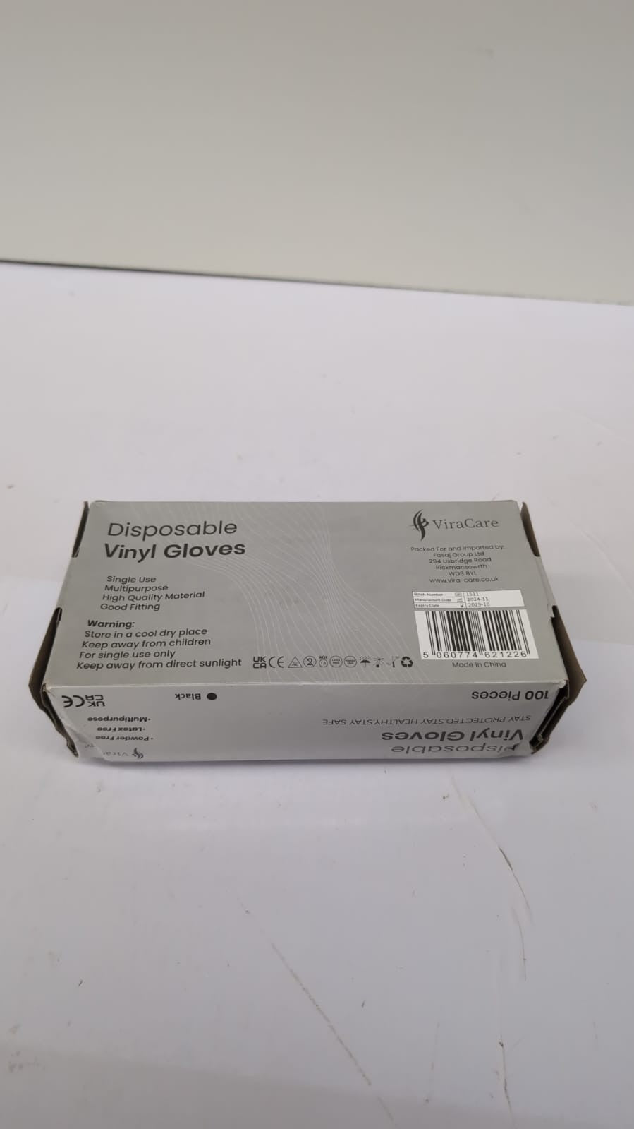 Black Disposable Gloves |Vinyl Gloves, Latex free Gloves Large, 1 Pack of 100
