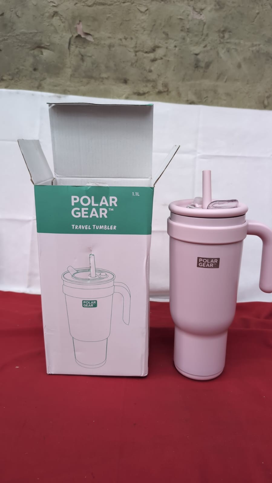 Polar Gear Stainless Steel Water Bottle with Straw - 1.1L Double Wall Insulated