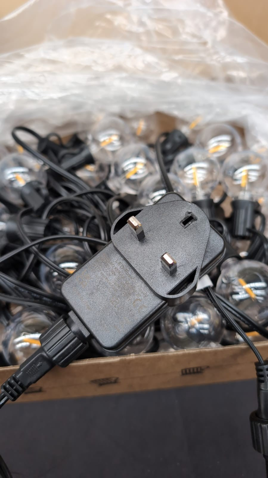 btfarm.Outdoor Festoon Lights Mains Powered,50+3 LED String Lights( plug broken)