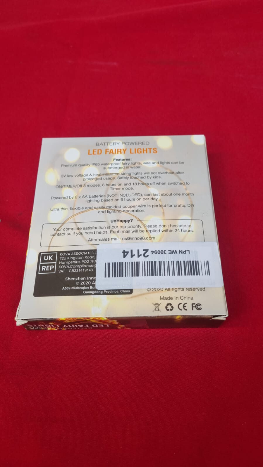 LED Fairy String Lights with Remote Control -  Micro Silver IP65 Warm White