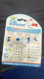 TubShroom Revolutionary Tub Drain Protector Hair Catcher, Silicone, White,