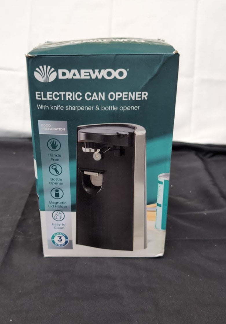 Daewoo Electric Tin Can Opener Multifunction Knife Sharpener Bottle Opener(Used)