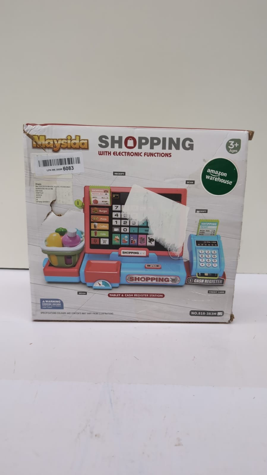 Cash Register Toy for Kids 52PCS Calculator Cash Register, (Box damaged)