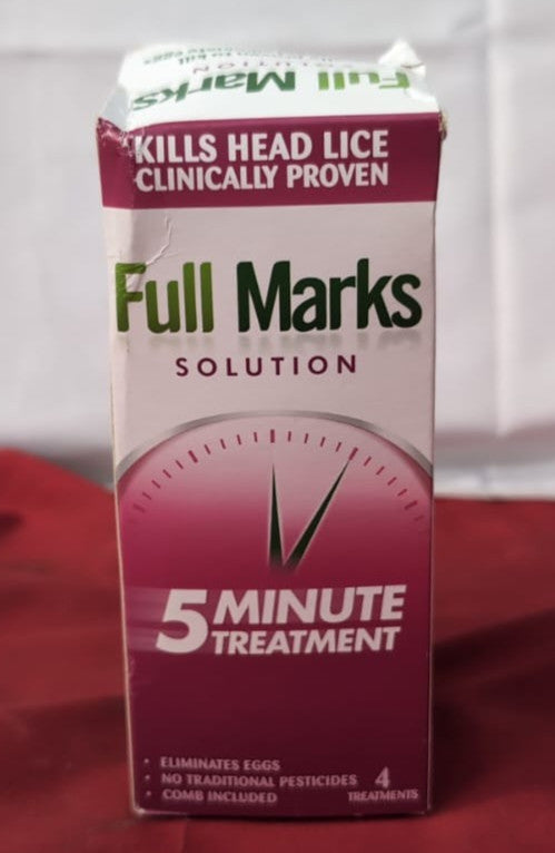 Full Marks 200ml Head Lice Solution Simple 5-Minute Formula (packaging damaged)