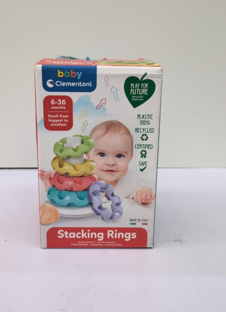 Clementoni Stacking Rings Baby Toy 5 Colourful Rings (BOX DAMAGED)