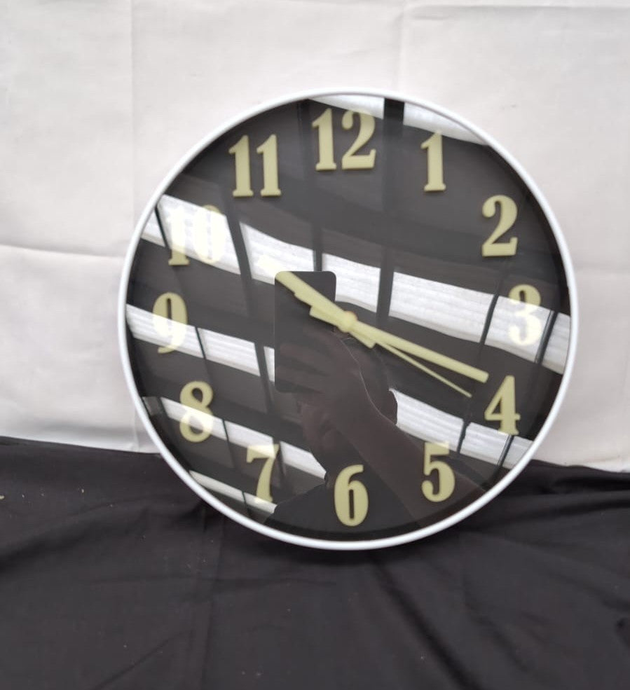 Modern Night Light Wall Clock, 12 Inch Silent Non-Ticking Quartz Wall Clocks,