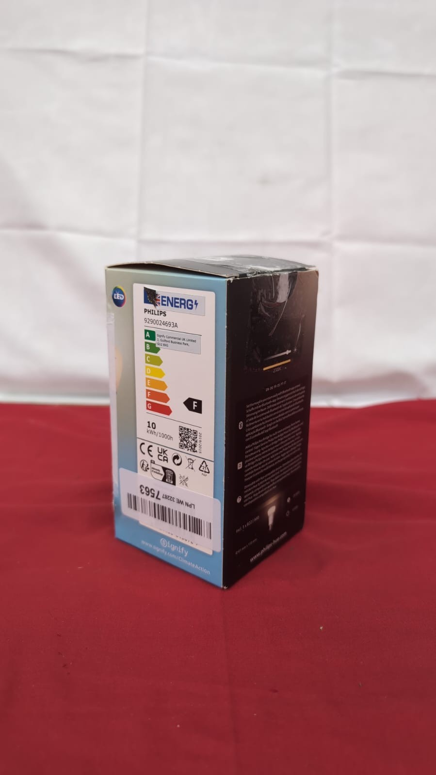 Philips Hue White Single Smart Bulb LED B22 75W, Works with Alexa,(Box damaged)