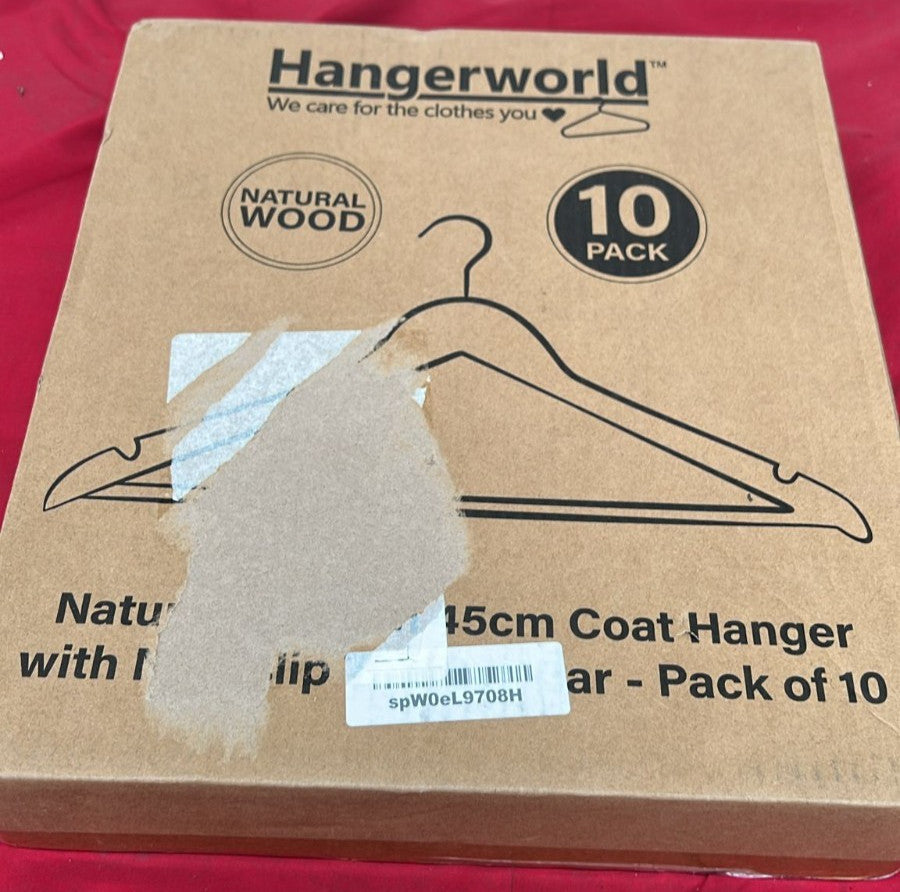 10-Piece Set of Wooden Hangers - Durable & Elegant Closet