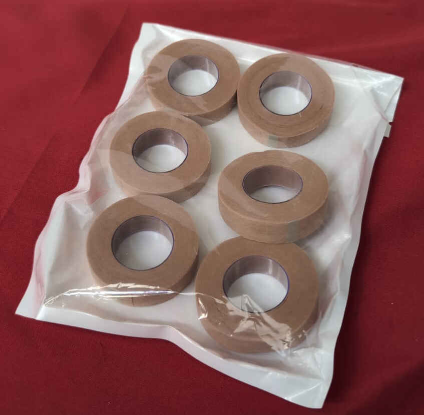 0.5 Inch x 10 Yards Flexible Skin Tape Micropore Tape Breathable Nose (6 pack)