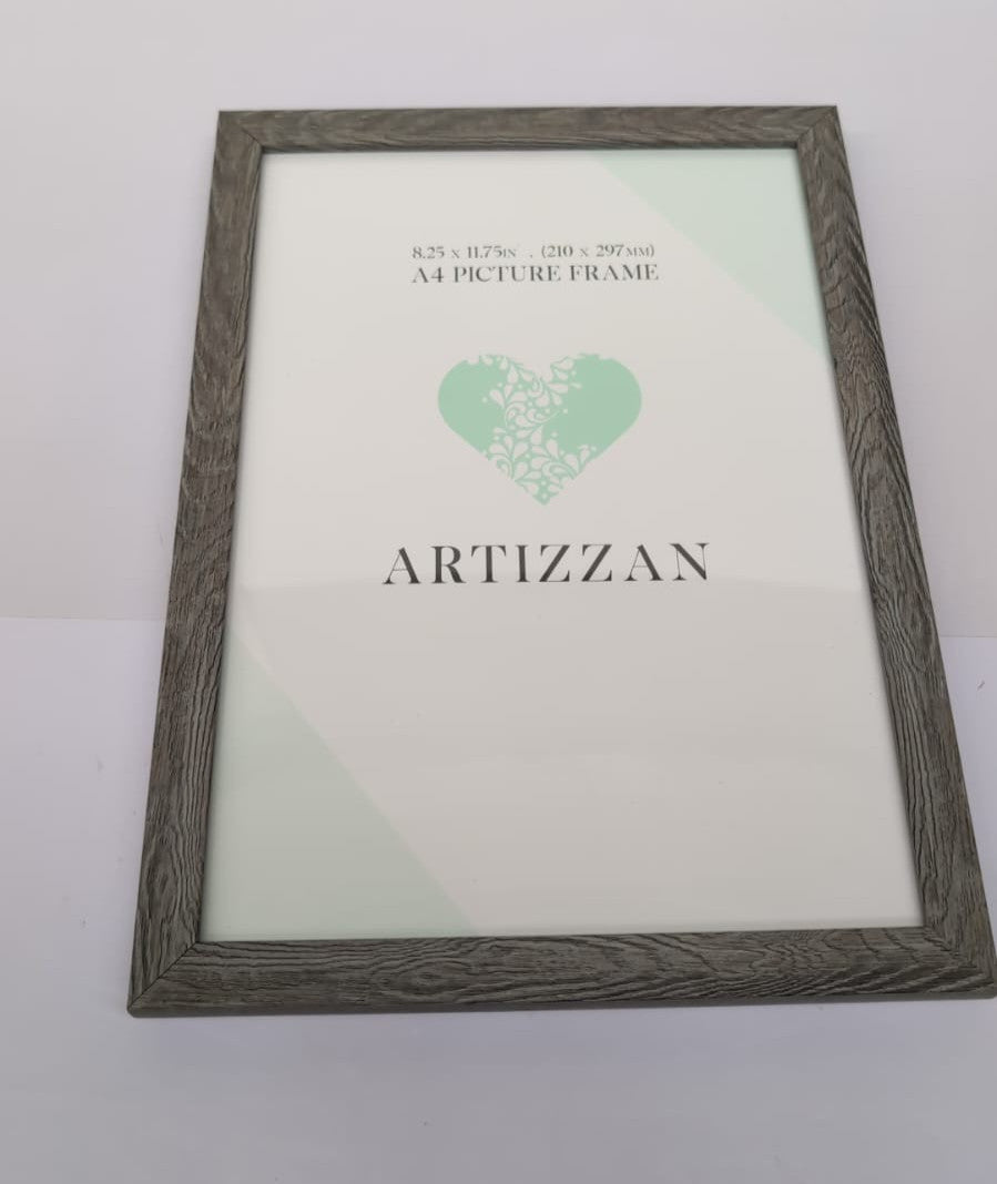 Happy Homewares Modern and Chic Grey Veneer Wood Effect A4 Certificate Frame