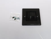 Black Face Plate Brush Single Gang Cable Entry/Exit Wall Plate 85 x 85mm/50 x 50