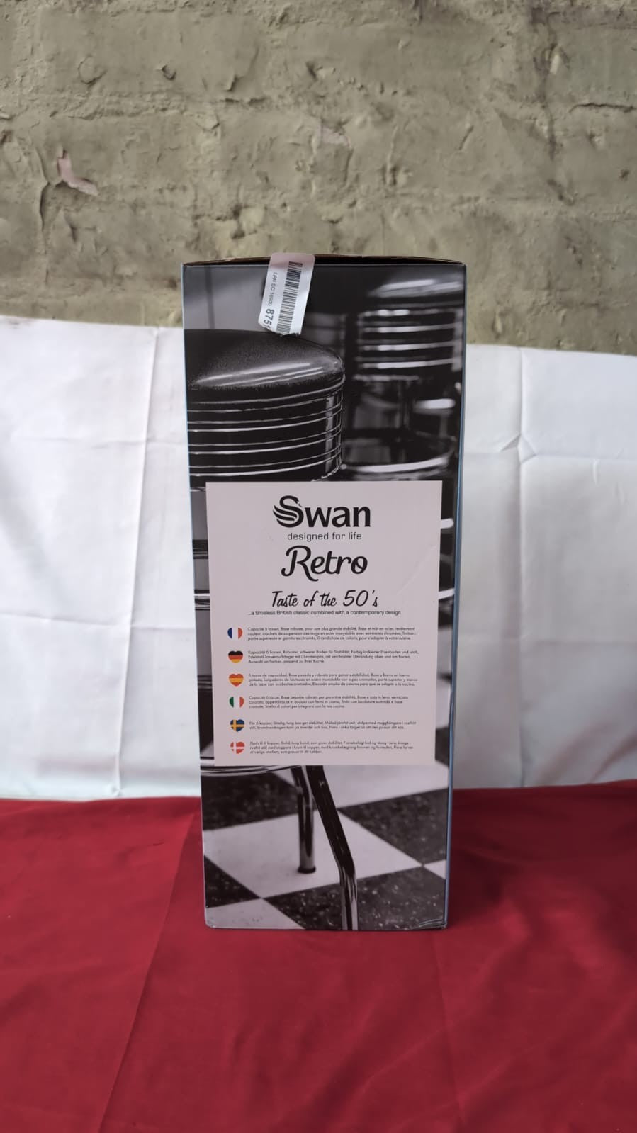 Swan SWKA1030BLN Retro Mug Tree, 41.8cm, Blue