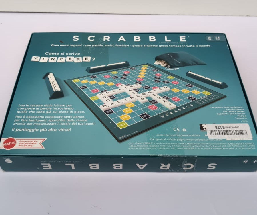Mattel Games Scrabble Original Crosswords Board game ITALIAN VER( Box Damaged)