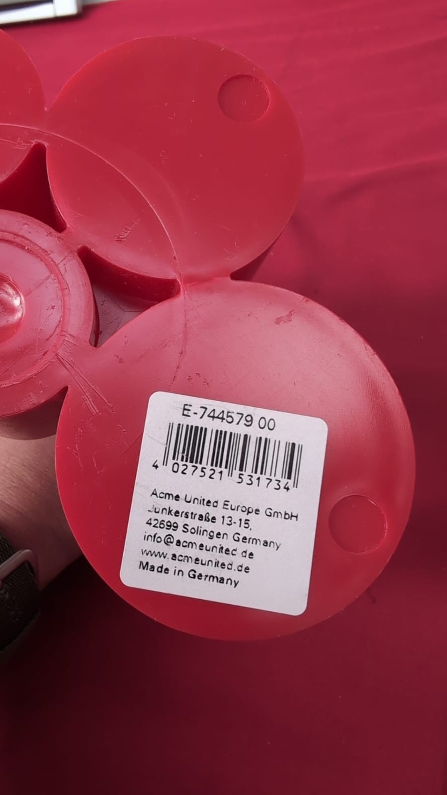 pen holder red | pen holder with 6 round compartments (SMALL SCUFF MARKS)