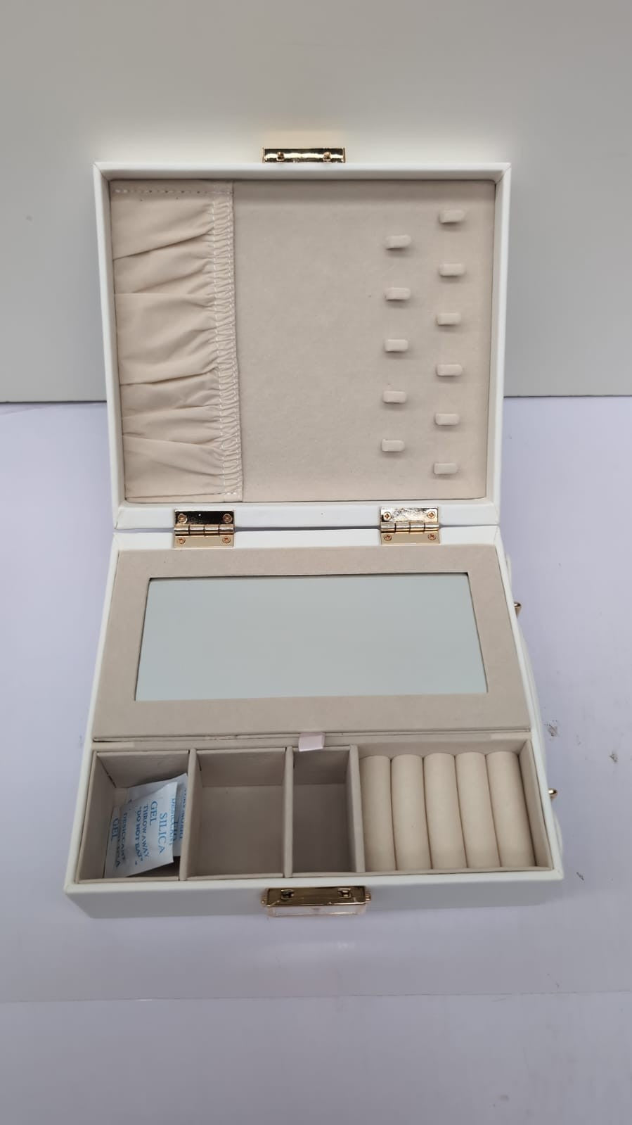 Enthralite Travel Jewellery Case, Portable Jewellery Box ,WHITE(missing key)