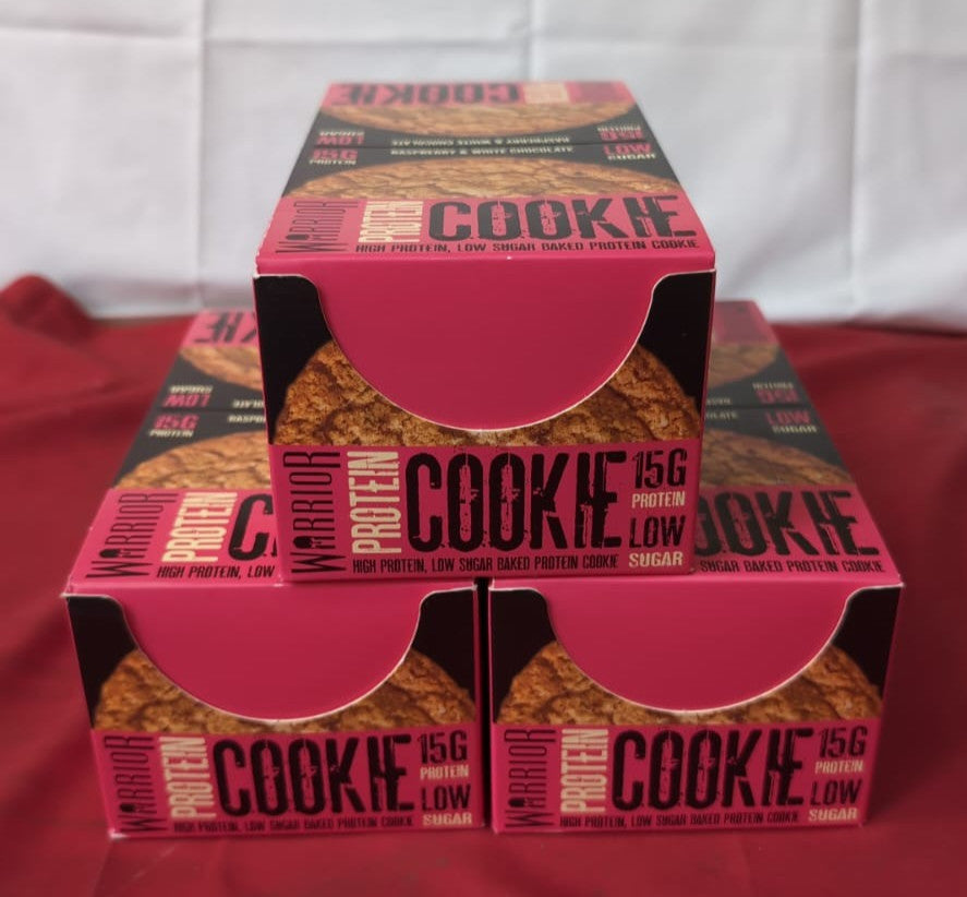Warrior Protein Cookie - 12 x 60g Cookies - White Chocolate (3pack - BBE)