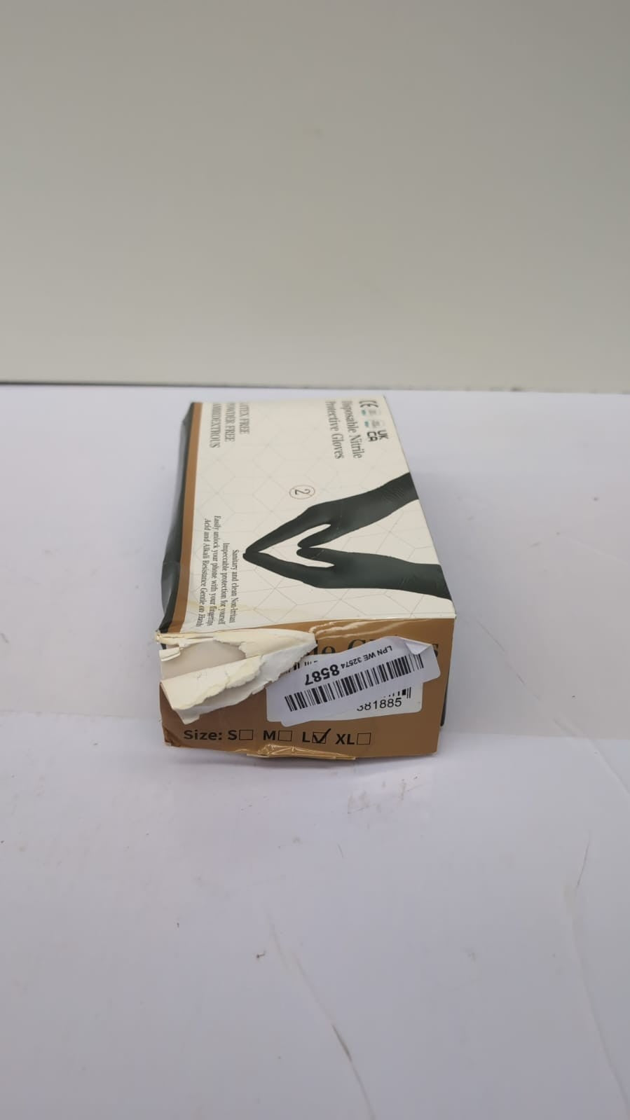 Black Nitrile Disposable Gloves  Latex & Powder Free, L-100PCS (box damaged)