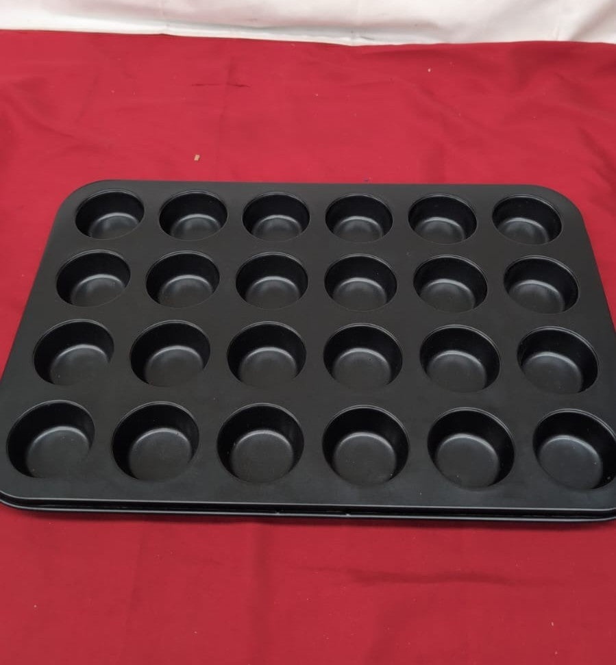 Nonstick 24 Cups Muffin Pan for Easy Grip, Carbon Steel Steel (WAREHOUSE DAMAGE)