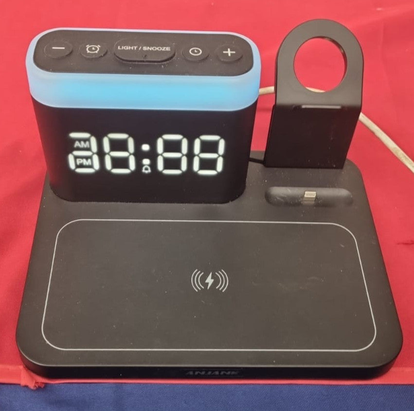 Wireless Charging Station-5 in 1 Wireless Charger Stand with Alarm Clock 7 Night