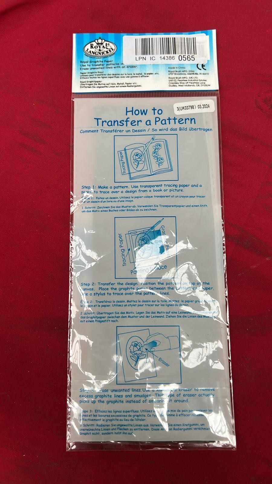 Royal Brush Grey Transfer Paper-9"X13" 4/Pkg