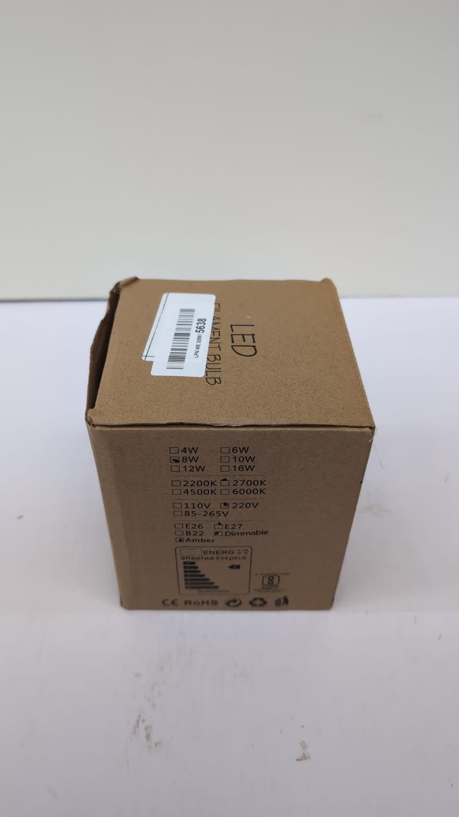 E27 LED Bulb,Edison G125 8W Dimmable Bulb, LED Filament Large Globe Screw Light