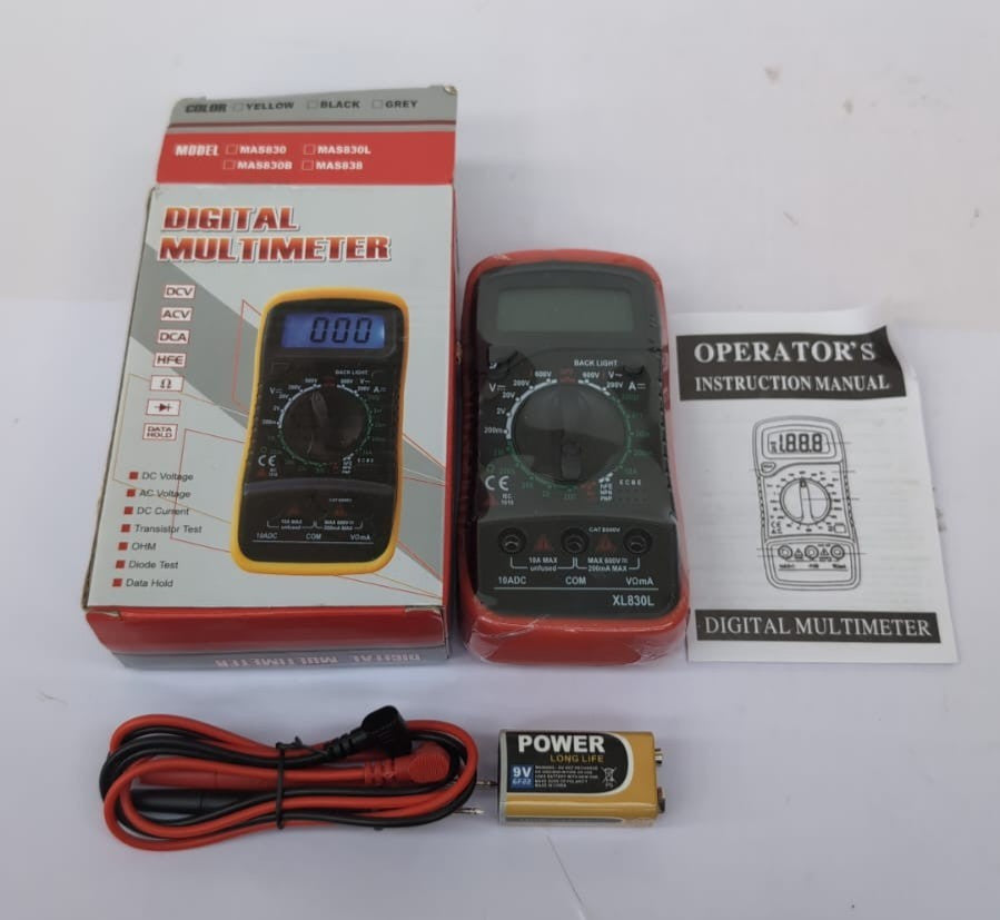 Multimeter, XL830L Voltmeter Ammeter Ohmmeter Handheld LCD Digital