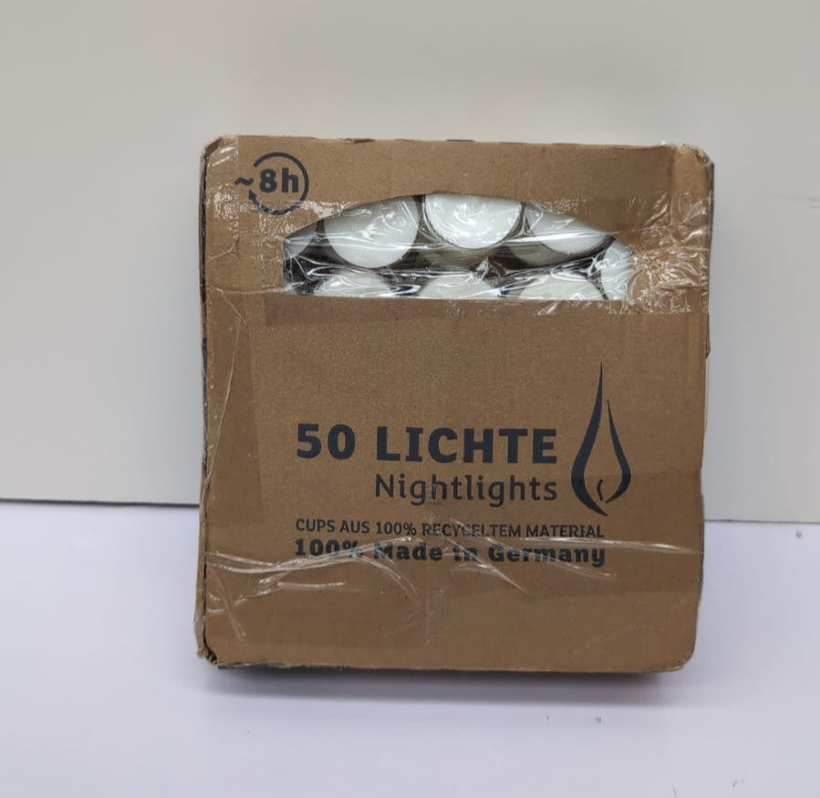 Olore Home Clear Cup Tealights Pack of 50 Long Burn time 8 Hrs(PACK DAMAGED)