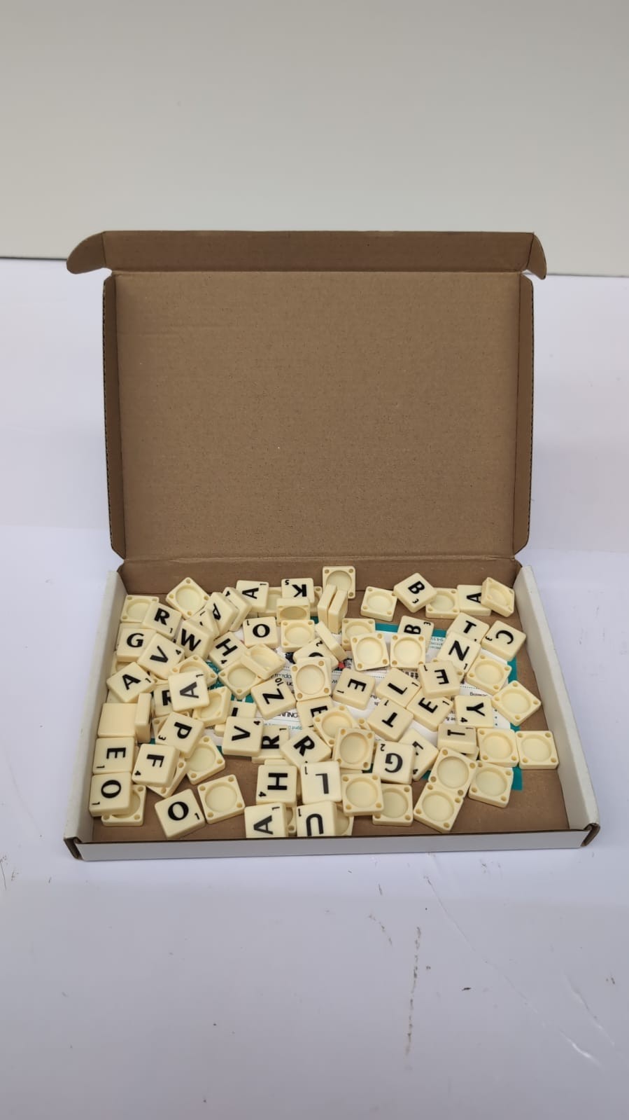 Trimming Shop Ivory Plastic Tiles with Black Letters & Numbers 100PCS