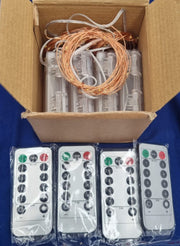 Battery Fairy Lights - 4 Pack, Led Copper Wire Remote Control Timer