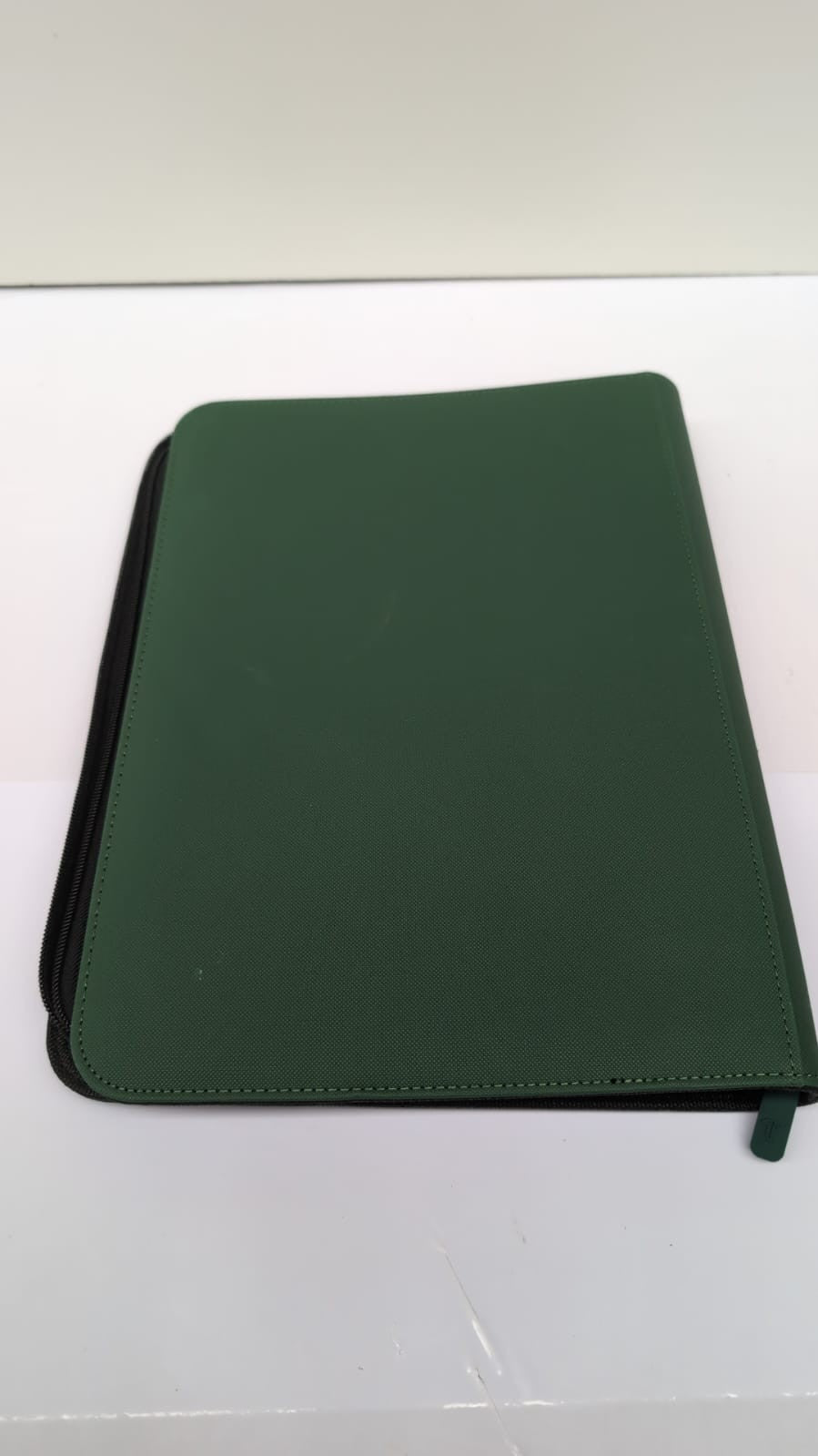 9 Pocket Premium Binder with Zipper side loading pockets,Green(small scuff)