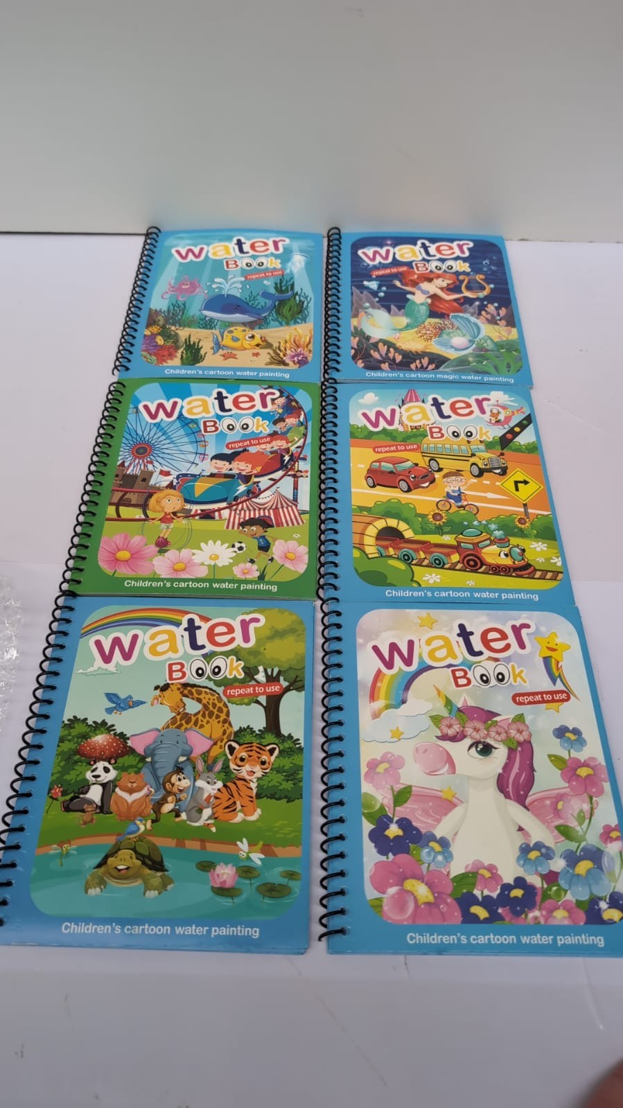 Water Coloring Book, Magic Painting Books (6 Pack)