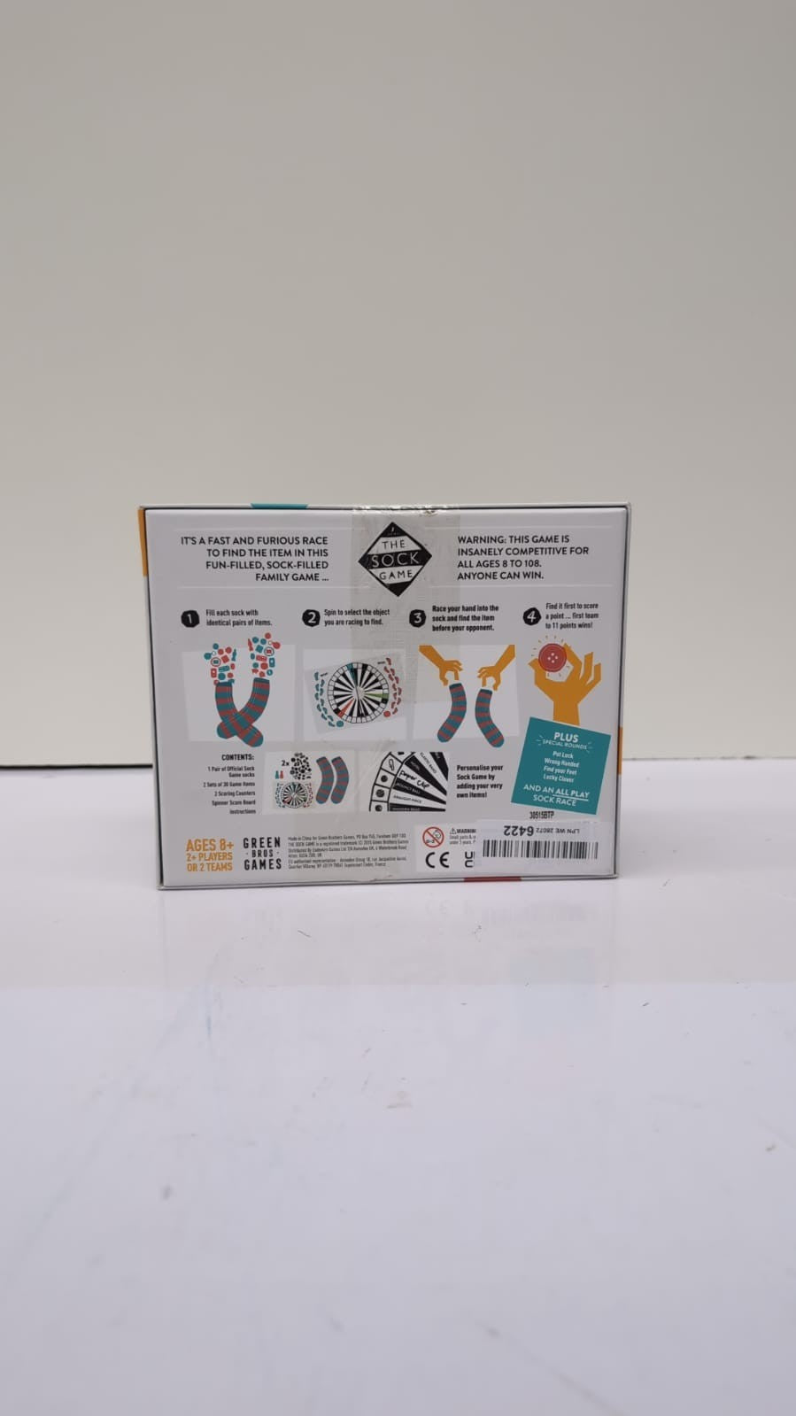 Green Brothers Games | The Sock Game | Board Game 2+ Players (BOX DAMAGED)
