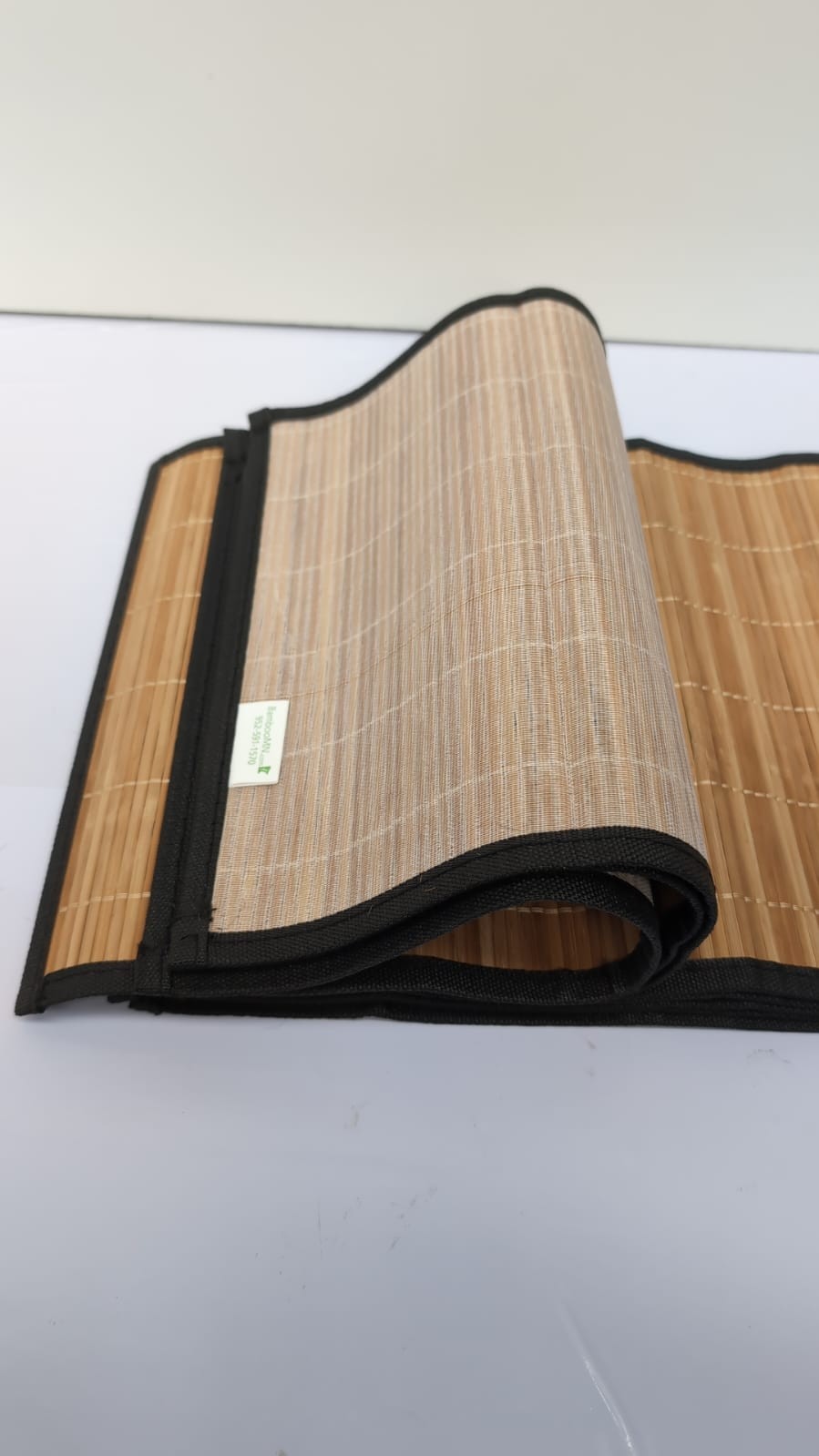 Bamboo Slats Placemat with Fabric Border  Solid Colour Print, 45 x 30cmPack of8
