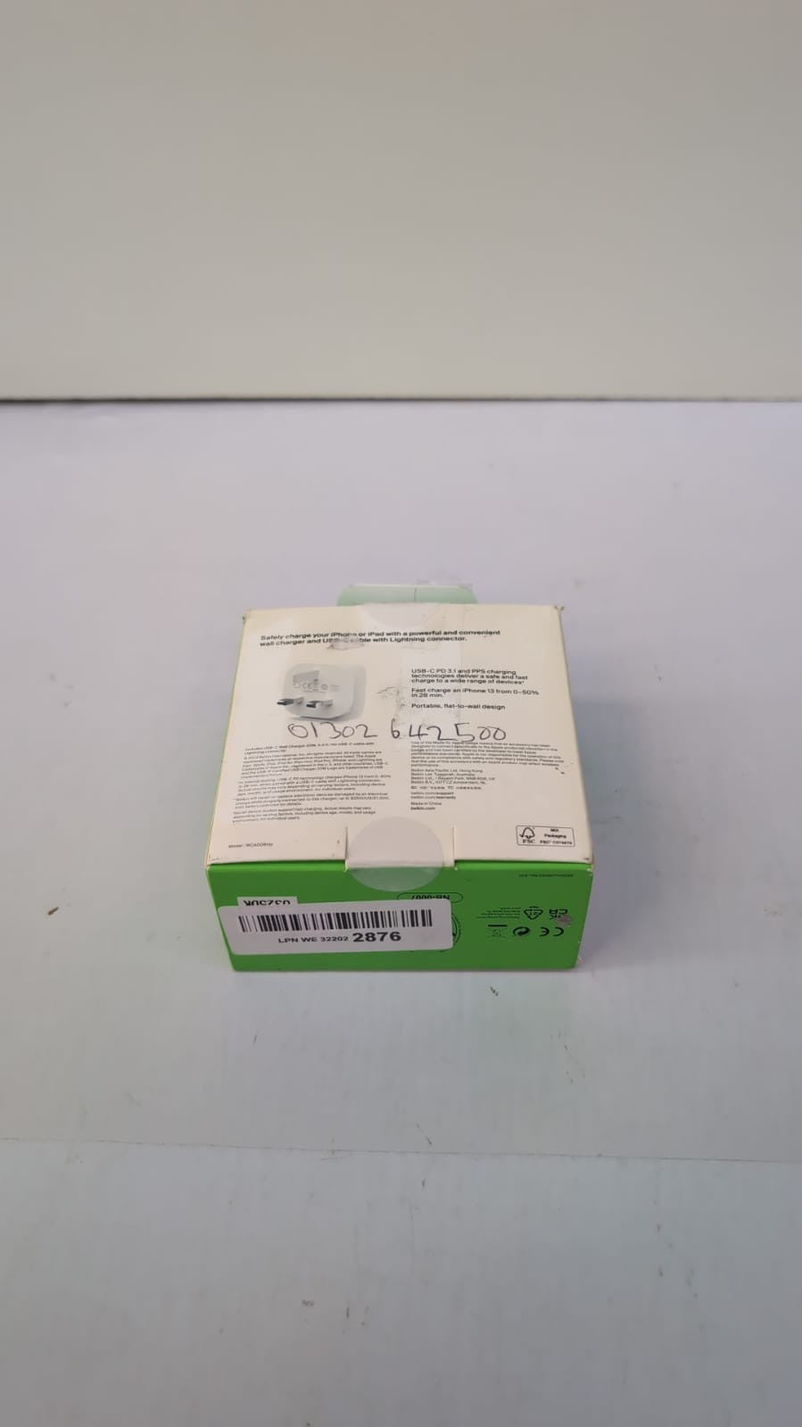 Belkin BoostCharge 20W Cubic Wall Charger, USB-C to iPhone (Packaging Opened)