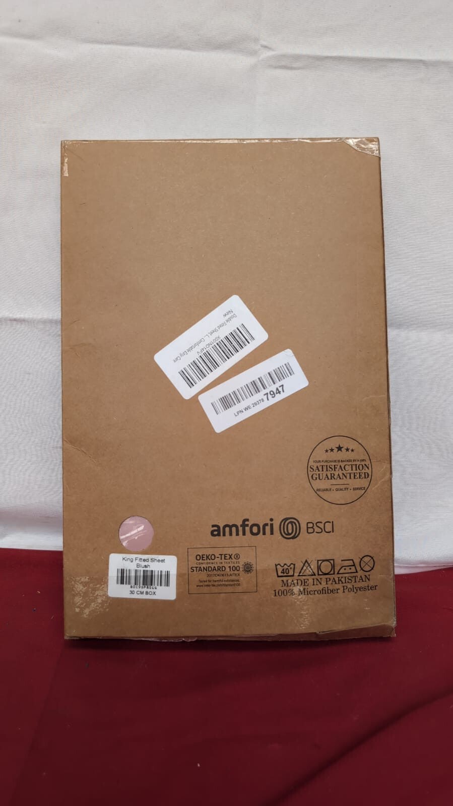 Fitted Bed Sheet Non Iron Easy Care Microfibre, Blush Pink (packaging damaged)